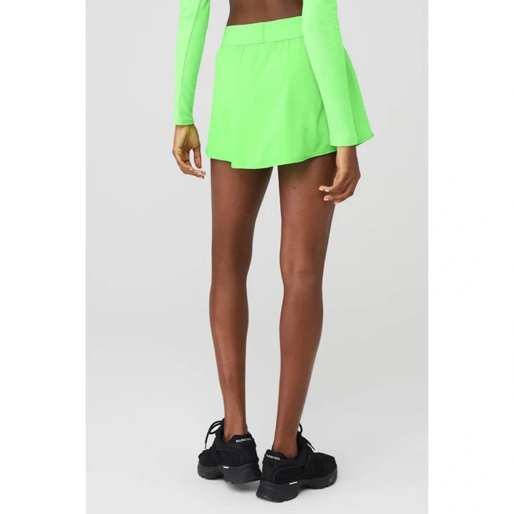 Alo Yoga Match Point Tennis Skirt Green Glow XS